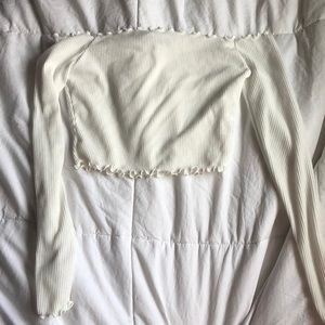 White cropped long sleeve by pretty little thing